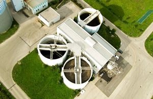 Biogas-Anlage in der Draufsicht